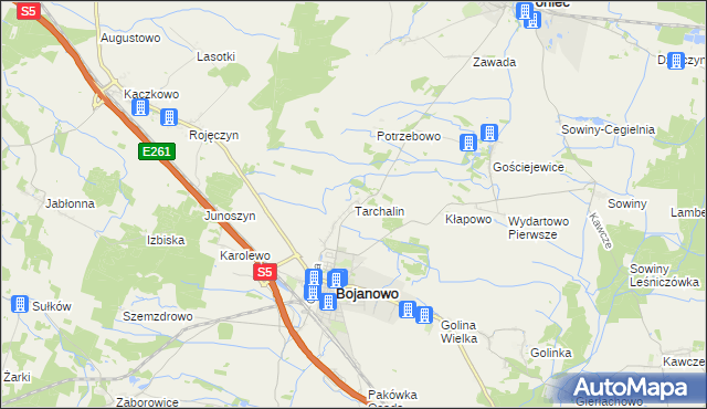 mapa Tarchalin, Tarchalin na mapie Targeo