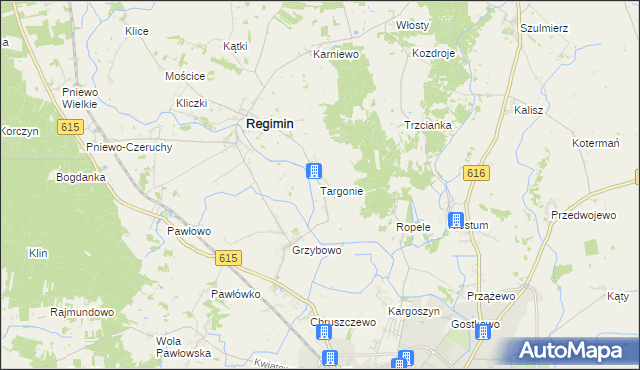 mapa Targonie, Targonie na mapie Targeo