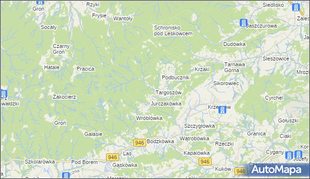 mapa Targoszów, Targoszów na mapie Targeo