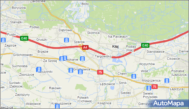 mapa Targowisko gmina Kłaj, Targowisko gmina Kłaj na mapie Targeo