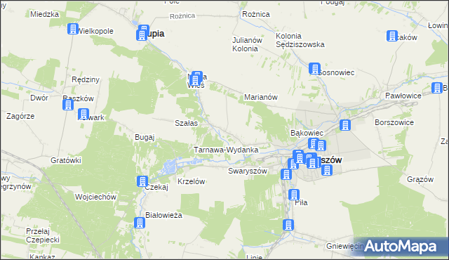 mapa Tarnawa gmina Sędziszów, Tarnawa gmina Sędziszów na mapie Targeo