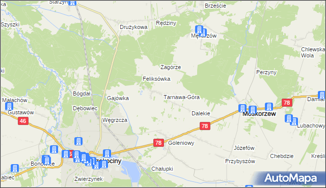 mapa Tarnawa-Góra, Tarnawa-Góra na mapie Targeo