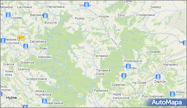 mapa Tarnawka gmina Markowa, Tarnawka gmina Markowa na mapie Targeo