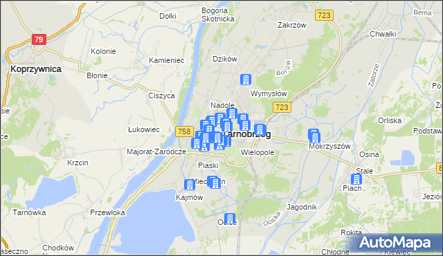 mapa Tarnobrzegu, Tarnobrzeg na mapie Targeo