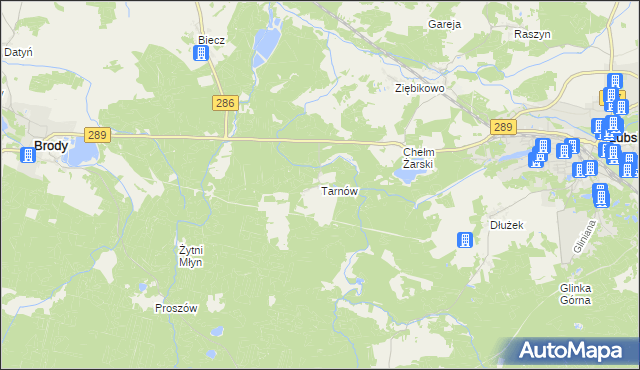 mapa Tarnów gmina Lubsko, Tarnów gmina Lubsko na mapie Targeo