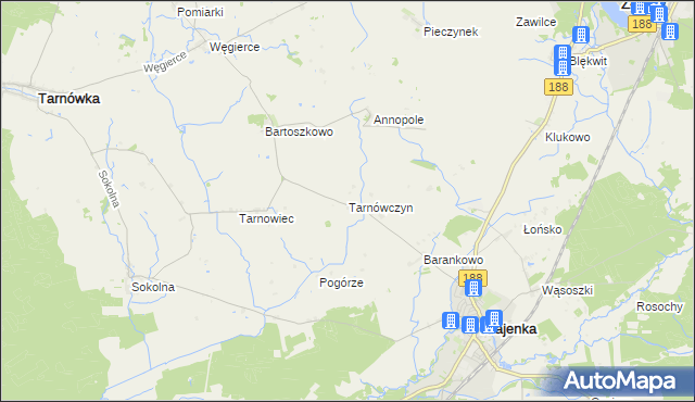 mapa Tarnówczyn, Tarnówczyn na mapie Targeo