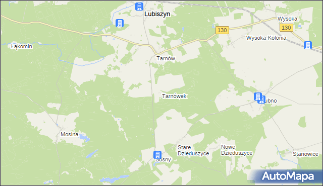 mapa Tarnówek gmina Witnica, Tarnówek gmina Witnica na mapie Targeo