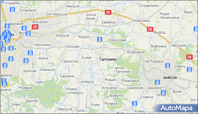 mapa Tarnowiec powiat jasielski, Tarnowiec powiat jasielski na mapie Targeo