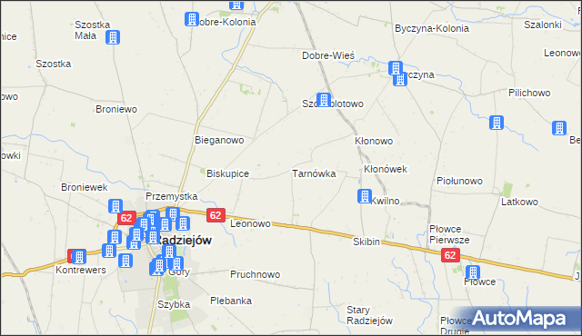 mapa Tarnówka gmina Radziejów, Tarnówka gmina Radziejów na mapie Targeo