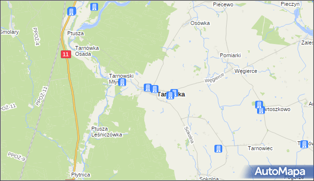 mapa Tarnówka powiat złotowski, Tarnówka powiat złotowski na mapie Targeo