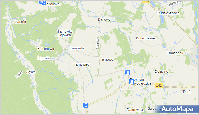 mapa Tarnowo gmina Maszewo, Tarnowo gmina Maszewo na mapie Targeo