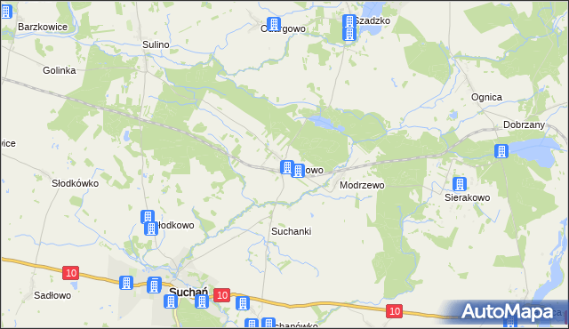 mapa Tarnowo gmina Suchań, Tarnowo gmina Suchań na mapie Targeo