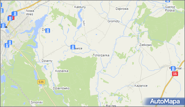 mapa Tchórzanka, Tchórzanka na mapie Targeo