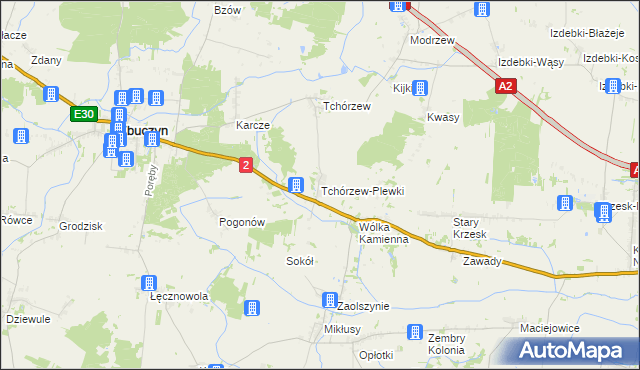 mapa Tchórzew-Plewki, Tchórzew-Plewki na mapie Targeo