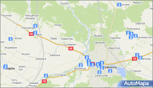 mapa Tęgobórz, Tęgobórz na mapie Targeo