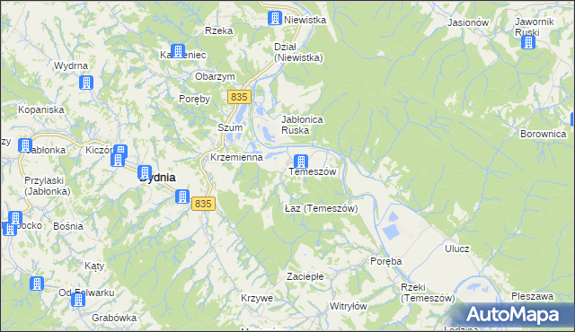 mapa Temeszów, Temeszów na mapie Targeo