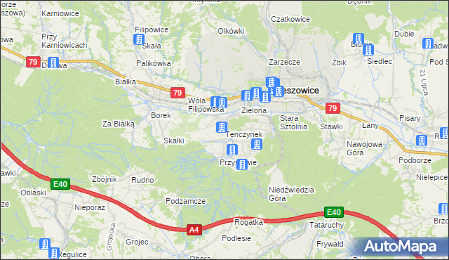 mapa Tenczynek, Tenczynek na mapie Targeo