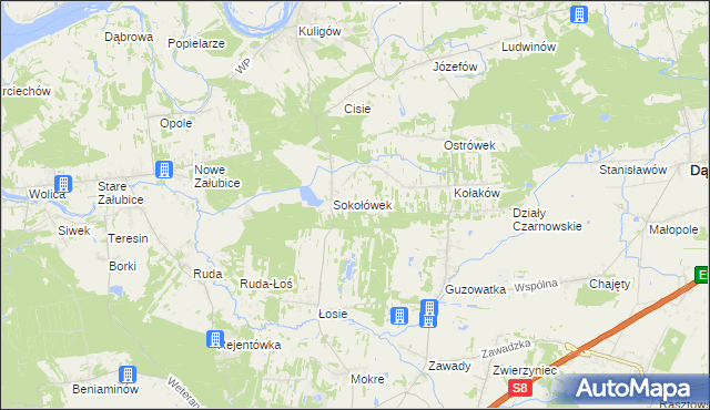mapa Teodorów gmina Dąbrówka, Teodorów gmina Dąbrówka na mapie Targeo