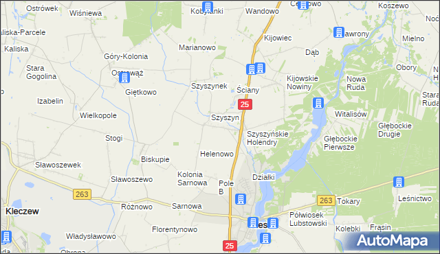 mapa Teodorowo gmina Ślesin, Teodorowo gmina Ślesin na mapie Targeo