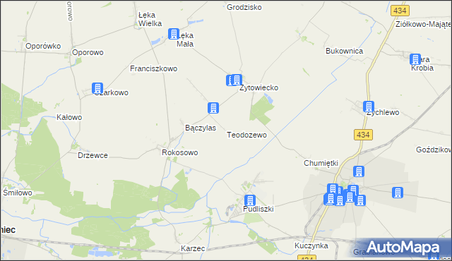 mapa Teodozewo, Teodozewo na mapie Targeo