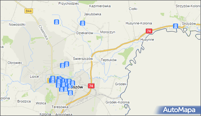 mapa Teptiuków, Teptiuków na mapie Targeo