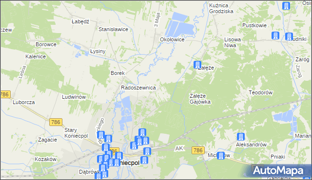 mapa Teresów, Teresów na mapie Targeo