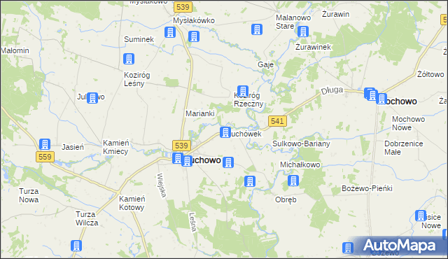 mapa Tłuchówek, Tłuchówek na mapie Targeo