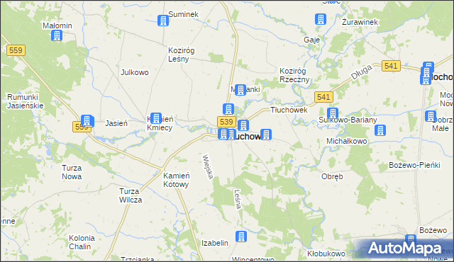 mapa Tłuchowo, Tłuchowo na mapie Targeo