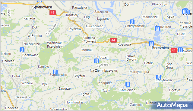 mapa Tłuczań, Tłuczań na mapie Targeo