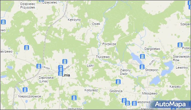 mapa Tłuczewo, Tłuczewo na mapie Targeo