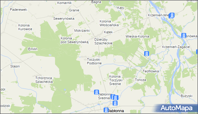 mapa Toczyski Średnie, Toczyski Średnie na mapie Targeo