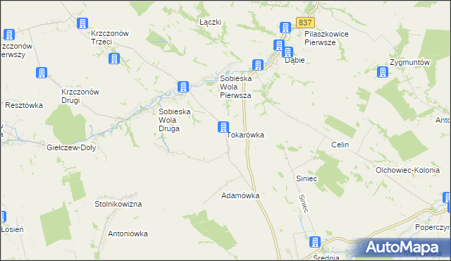 mapa Tokarówka, Tokarówka na mapie Targeo