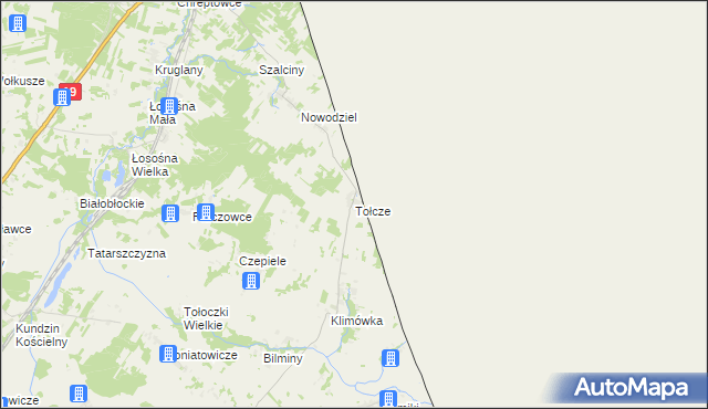 mapa Tołcze gmina Kuźnica, Tołcze gmina Kuźnica na mapie Targeo