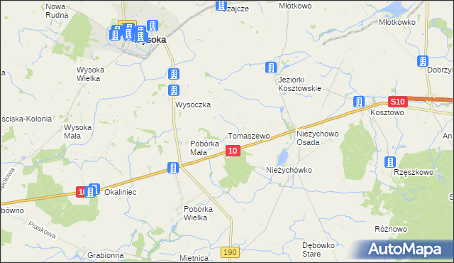 mapa Tomaszewo gmina Białośliwie, Tomaszewo gmina Białośliwie na mapie Targeo