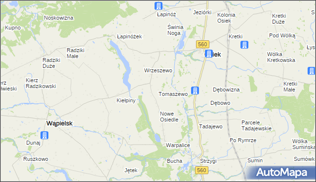 mapa Tomaszewo gmina Osiek, Tomaszewo gmina Osiek na mapie Targeo