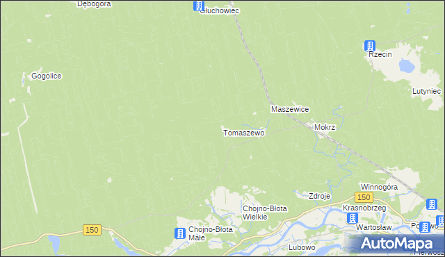 mapa Tomaszewo gmina Wronki, Tomaszewo gmina Wronki na mapie Targeo