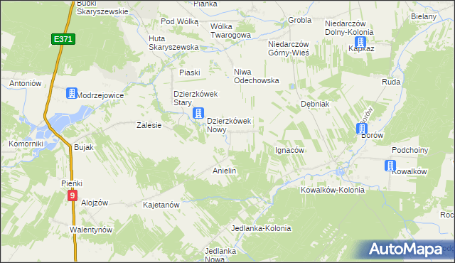mapa Tomaszów gmina Skaryszew, Tomaszów gmina Skaryszew na mapie Targeo