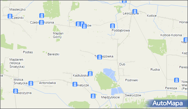 mapa Tomaszówka gmina Komarów-Osada, Tomaszówka gmina Komarów-Osada na mapie Targeo