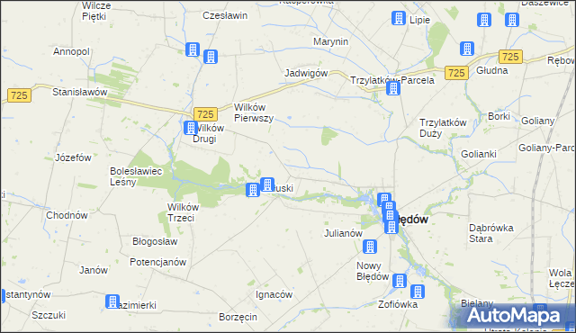 mapa Tomczyce gmina Błędów, Tomczyce gmina Błędów na mapie Targeo