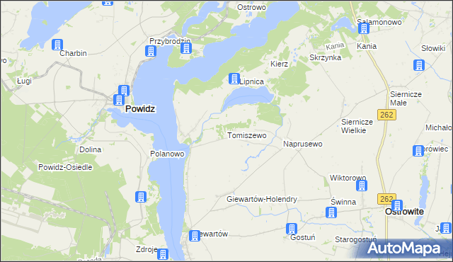 mapa Tomiszewo, Tomiszewo na mapie Targeo