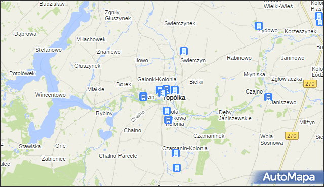 mapa Topólka powiat radziejowski, Topólka powiat radziejowski na mapie Targeo