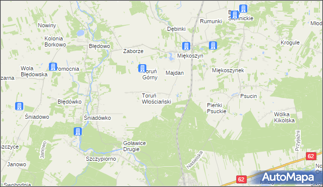 mapa Toruń Dworski, Toruń Dworski na mapie Targeo