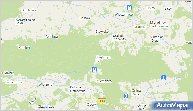 mapa Trąbczyn D, Trąbczyn D na mapie Targeo