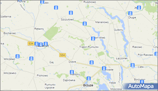 mapa Trąbin-Rumunki, Trąbin-Rumunki na mapie Targeo