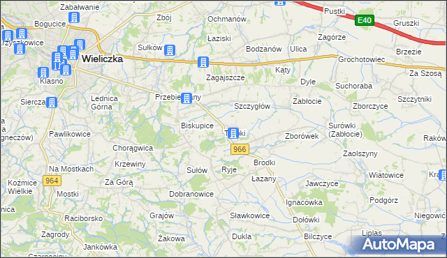 mapa Trąbki gmina Biskupice, Trąbki gmina Biskupice na mapie Targeo