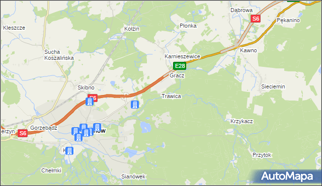 mapa Trawica, Trawica na mapie Targeo