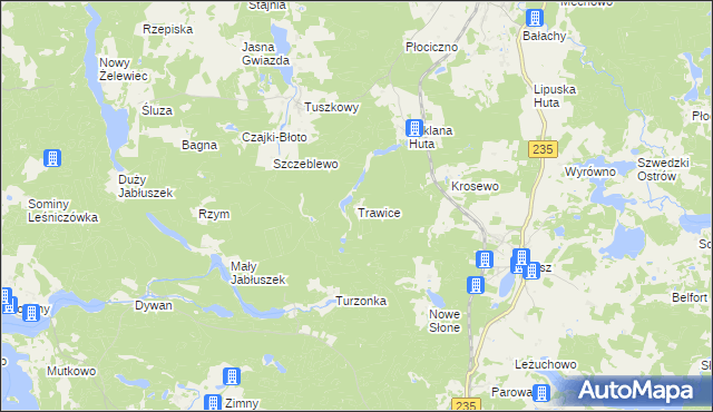 mapa Trawice, Trawice na mapie Targeo