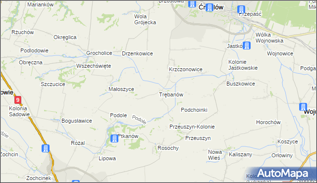 mapa Trębanów, Trębanów na mapie Targeo