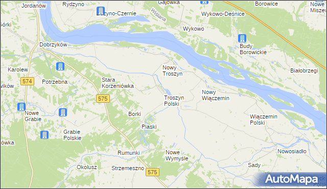 mapa Troszyn Polski, Troszyn Polski na mapie Targeo