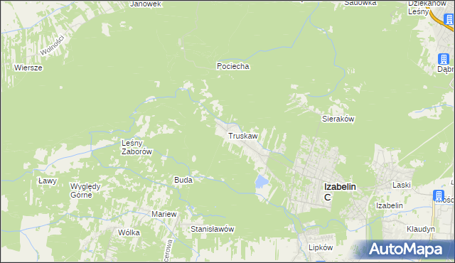 mapa Truskaw, Truskaw na mapie Targeo